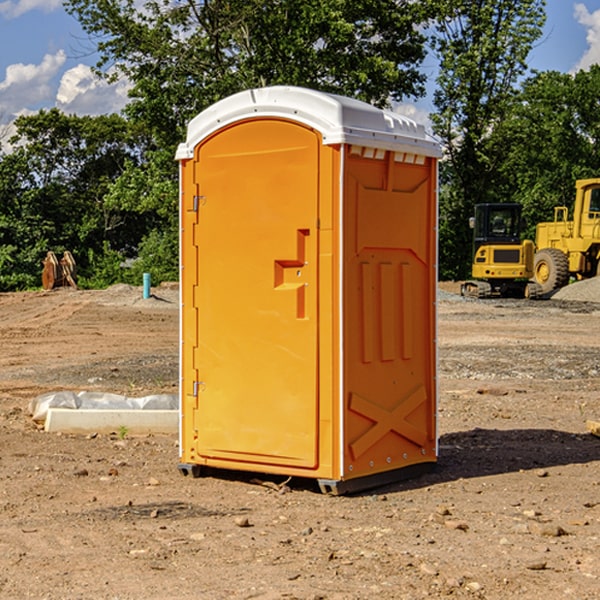 how often are the portable restrooms cleaned and serviced during a rental period in Teeds Grove